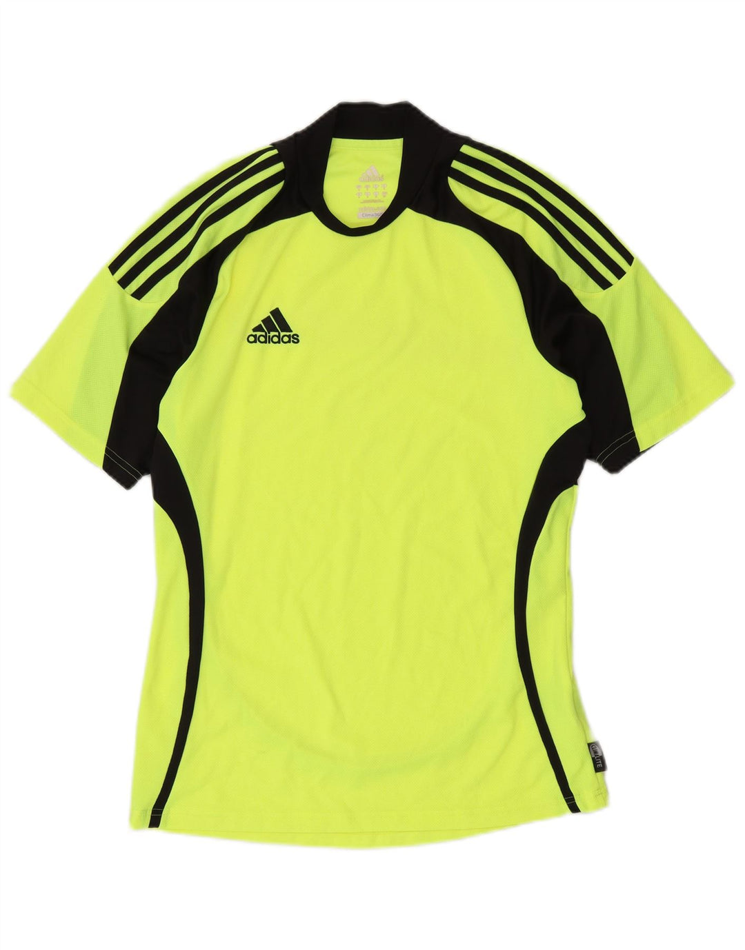 Adidas Mens Clima 365 Футболка Топ Маленький Зеленый Полиэстер с цветными блоками