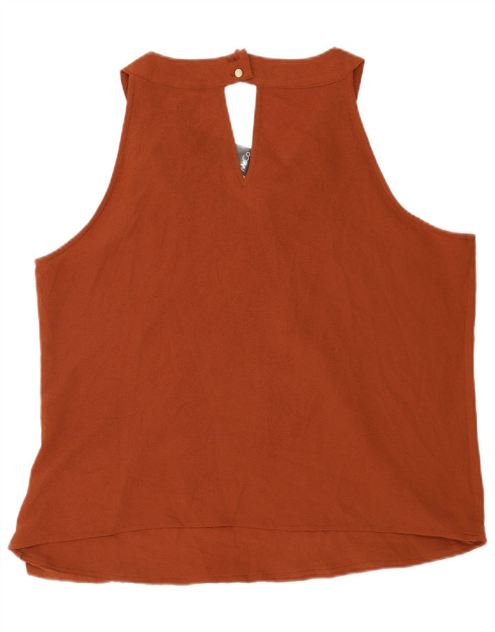 Женская блузка без рукавов M&Co, Великобритания 20, 2XL, коричневый полиэстер