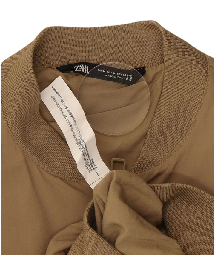 Мужская куртка-бомбер ZARA UK 38, средний бежевый полиэстер