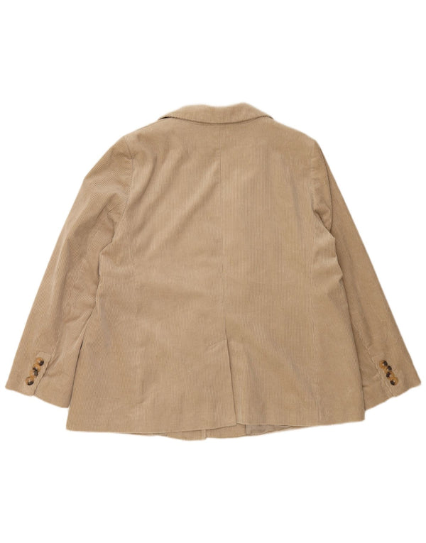 Женский вельветовый пиджак JAEGER на 1 пуговице, Великобритания, 20, 2XL, бежевый, хлопок