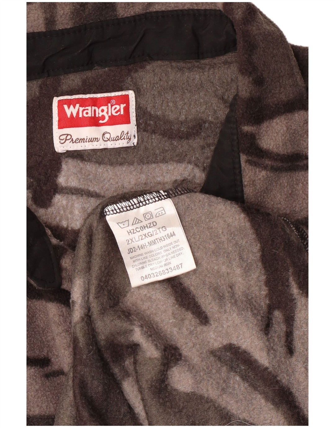 Мужская флисовая рубашка Wrangler 2XL серая камуфляжная