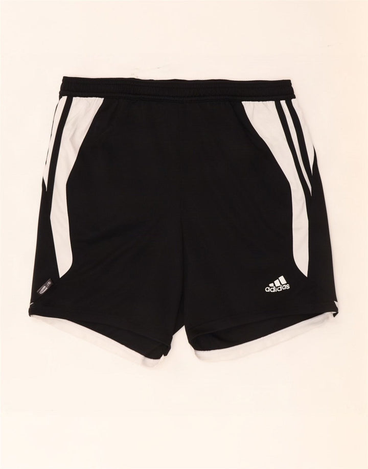 Мужские спортивные шорты Adidas Climalite, средние черные полиэстер с цветными блоками