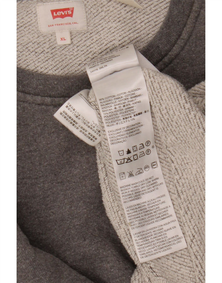 Мужской свитшот с рисунком Levi's, XL, серый хлопок