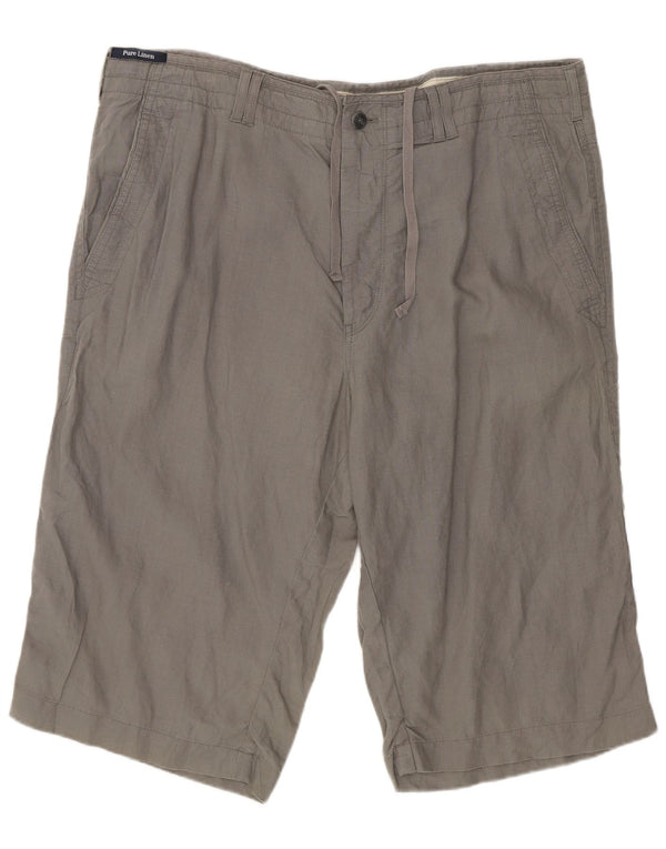 Мужские шорты чинос Marks & Spencer W38 XL серые льняные