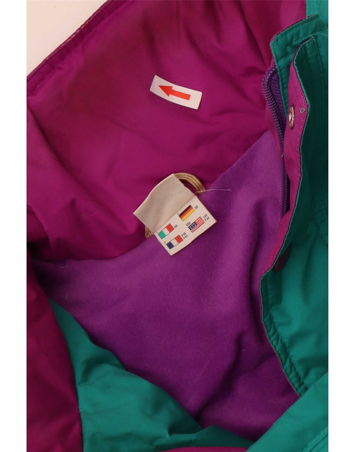 Мужская лыжная куртка Ellesse с капюшоном и рисунком IT 50, большая зеленая с цветными блоками