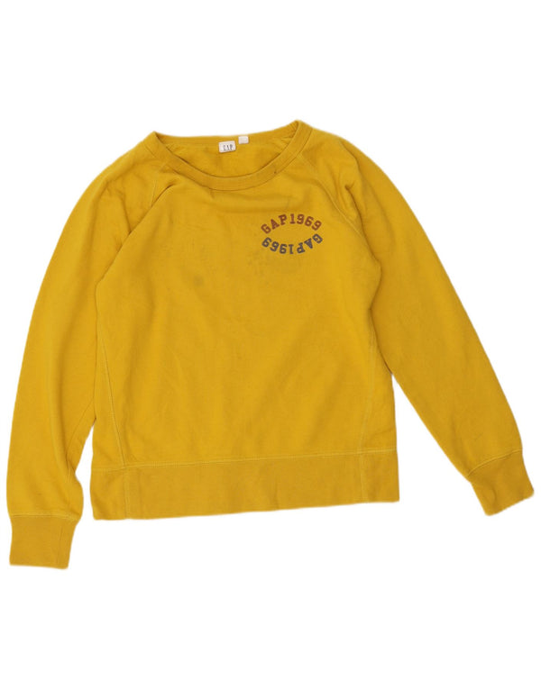 Gap Womens Sweatshirt Jumper UK 10 Small Yellow Cotton