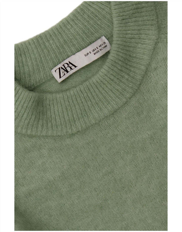 Женский свободный джемпер с круглым вырезом Zara UK 10, маленький зеленый цвет