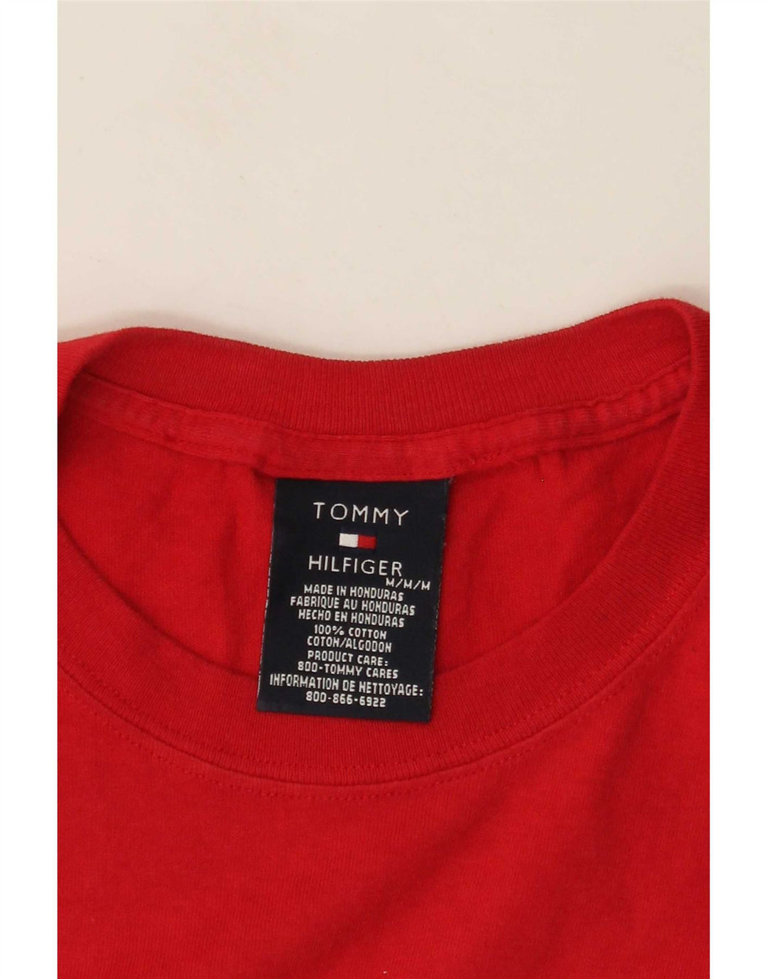 Мужская футболка с рисунком Tommy Hilfiger, хлопковый топ среднего красного цвета