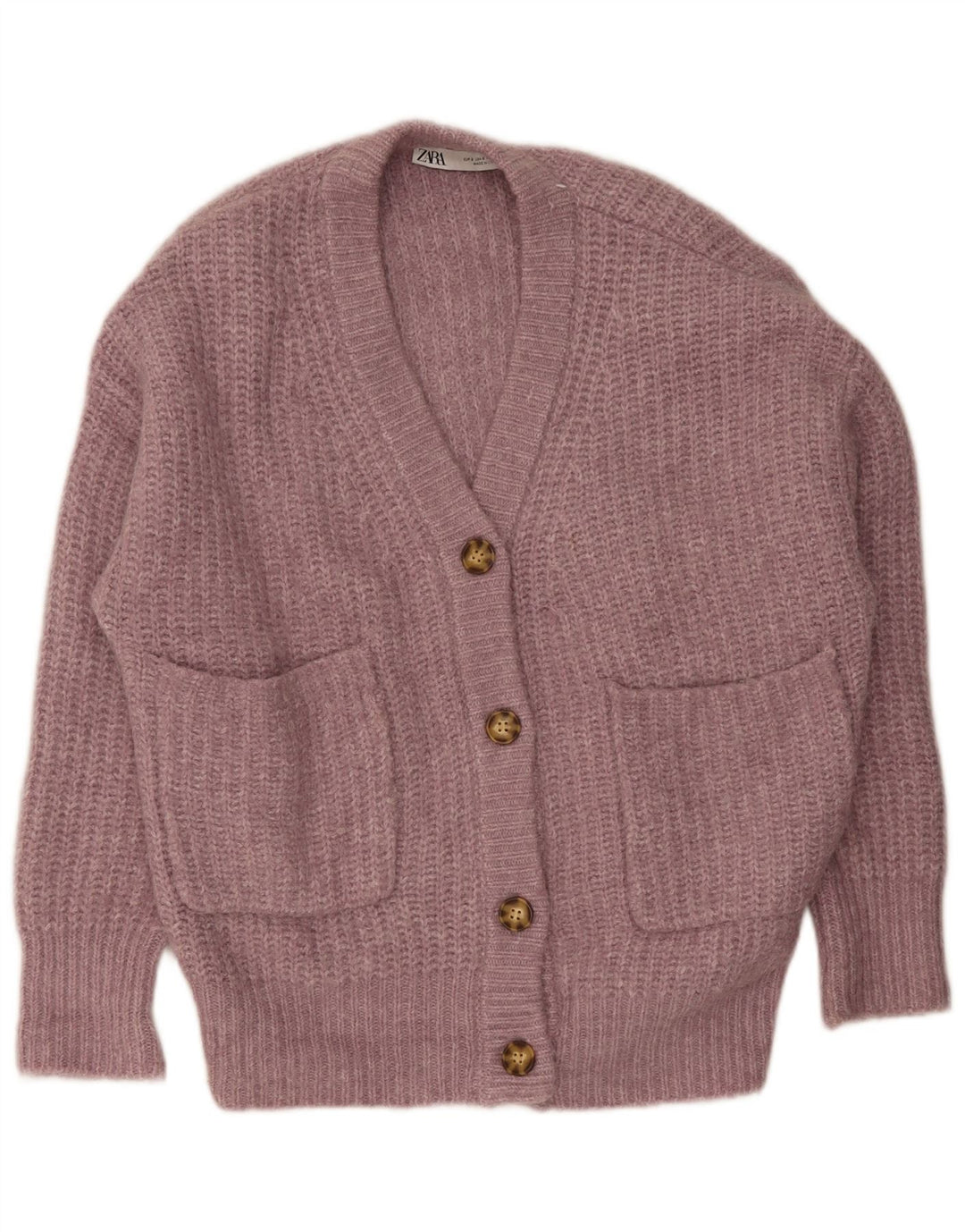 Женский свитер-кардиган оверсайз Zara UK 10, маленький розовый