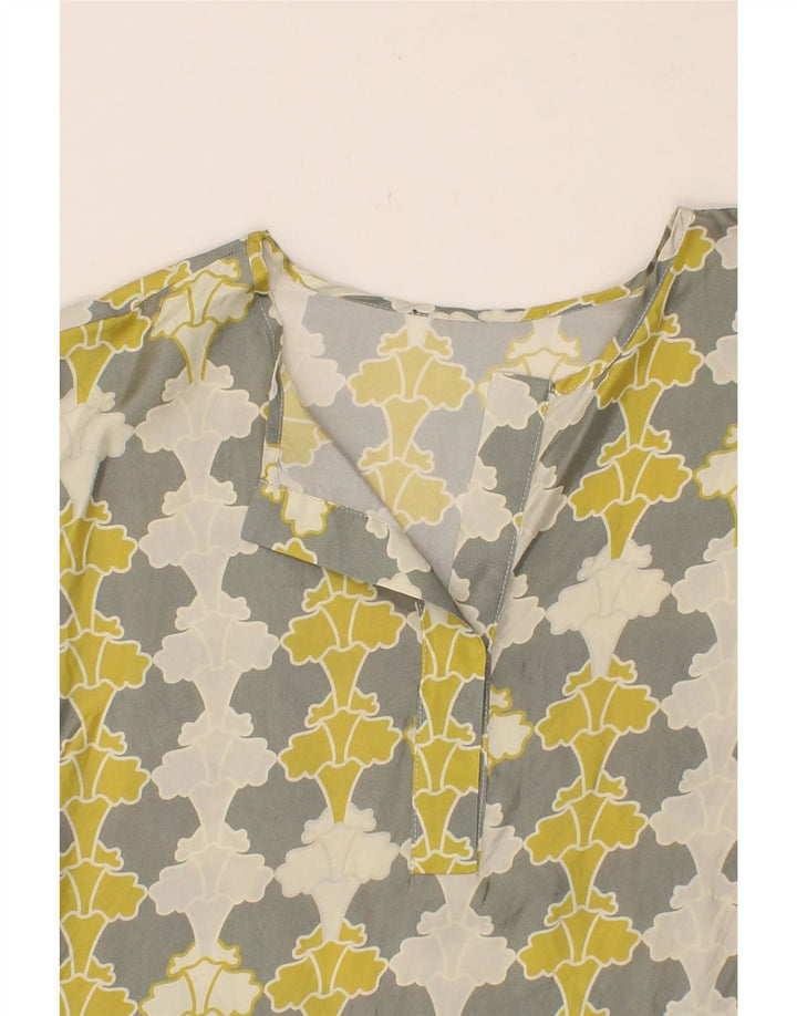 VINTAGE Womens Abstract Pattern Blouse Top UK 14 Medium Grey Vintage Vintage and Second-Hand Vintage from Messina Hembry 