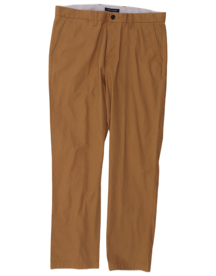 TOMMY HILFIGER Мужские прямые брюки чинос W34 L32 Коричневые хлопковые