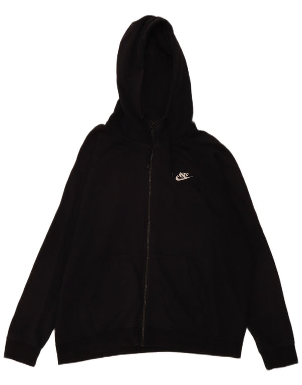 Женский свитер с капюшоном на молнии большого размера Nike UK 18 XL, черный хлопок