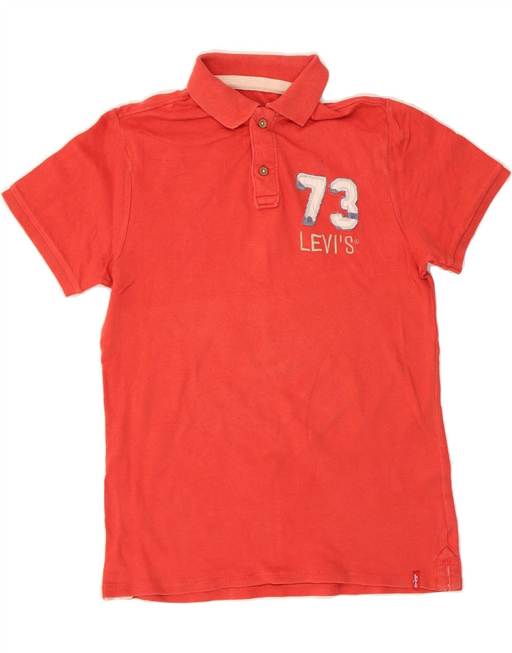 LEVI'S Boys Graphic Polo Shirt 13-14 Years Red Cotton Vintage Levi's and Second-Hand Levi's from Messina Hembry 