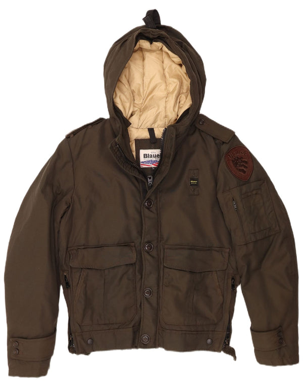 Женская утепленная куртка с капюшоном в стиле милитари Blauer UK 14, средний хаки, нейлон