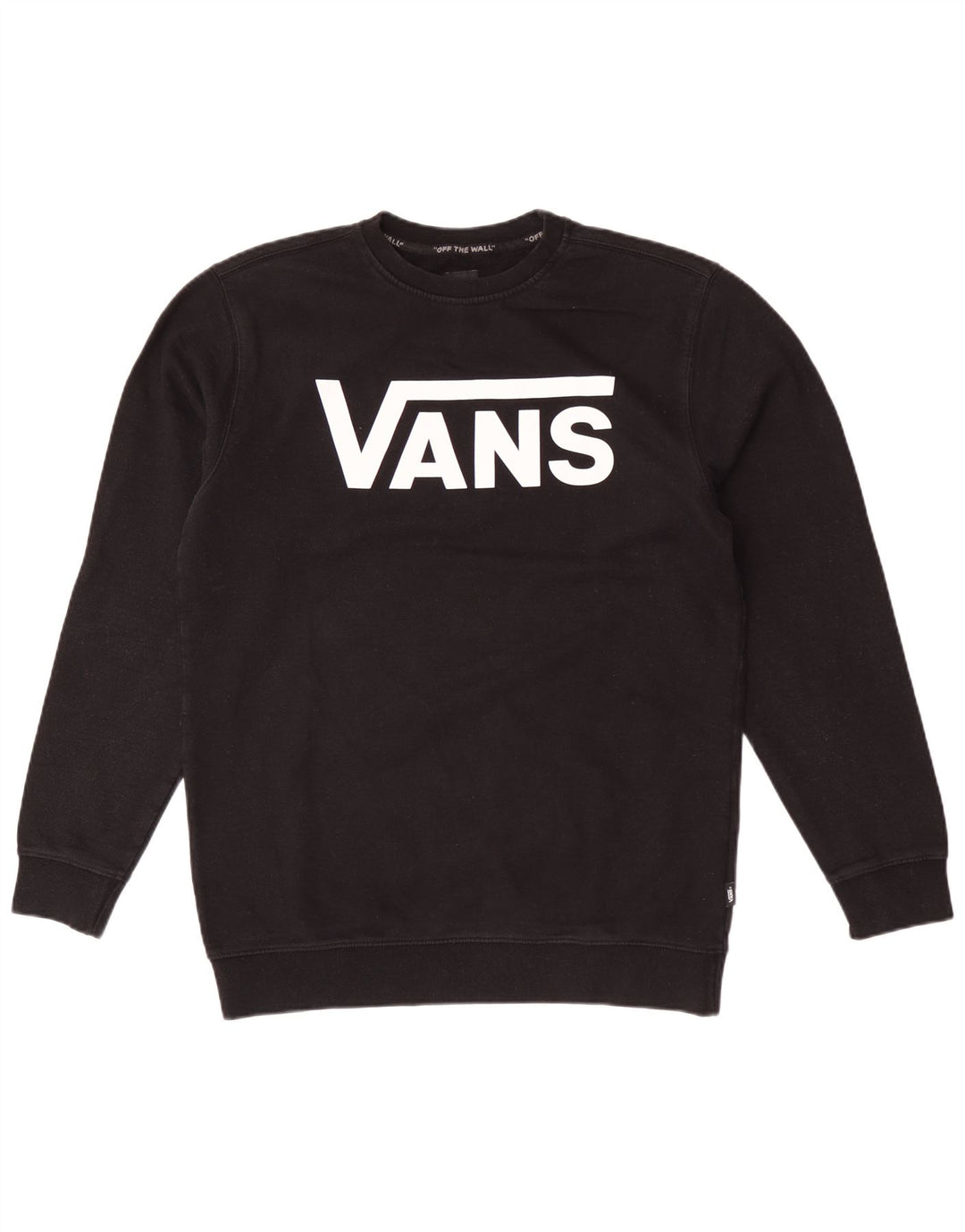 Мужской свитшот с рисунком Vans, большой черный хлопковый джемпер
