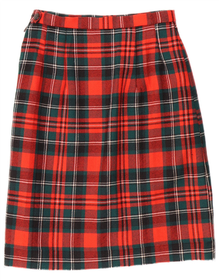 ВИНТАЖНЫЙ комплект женских юбок из 2 предметов EU 42, большой размер W28 L23, шерсть в красную клетку