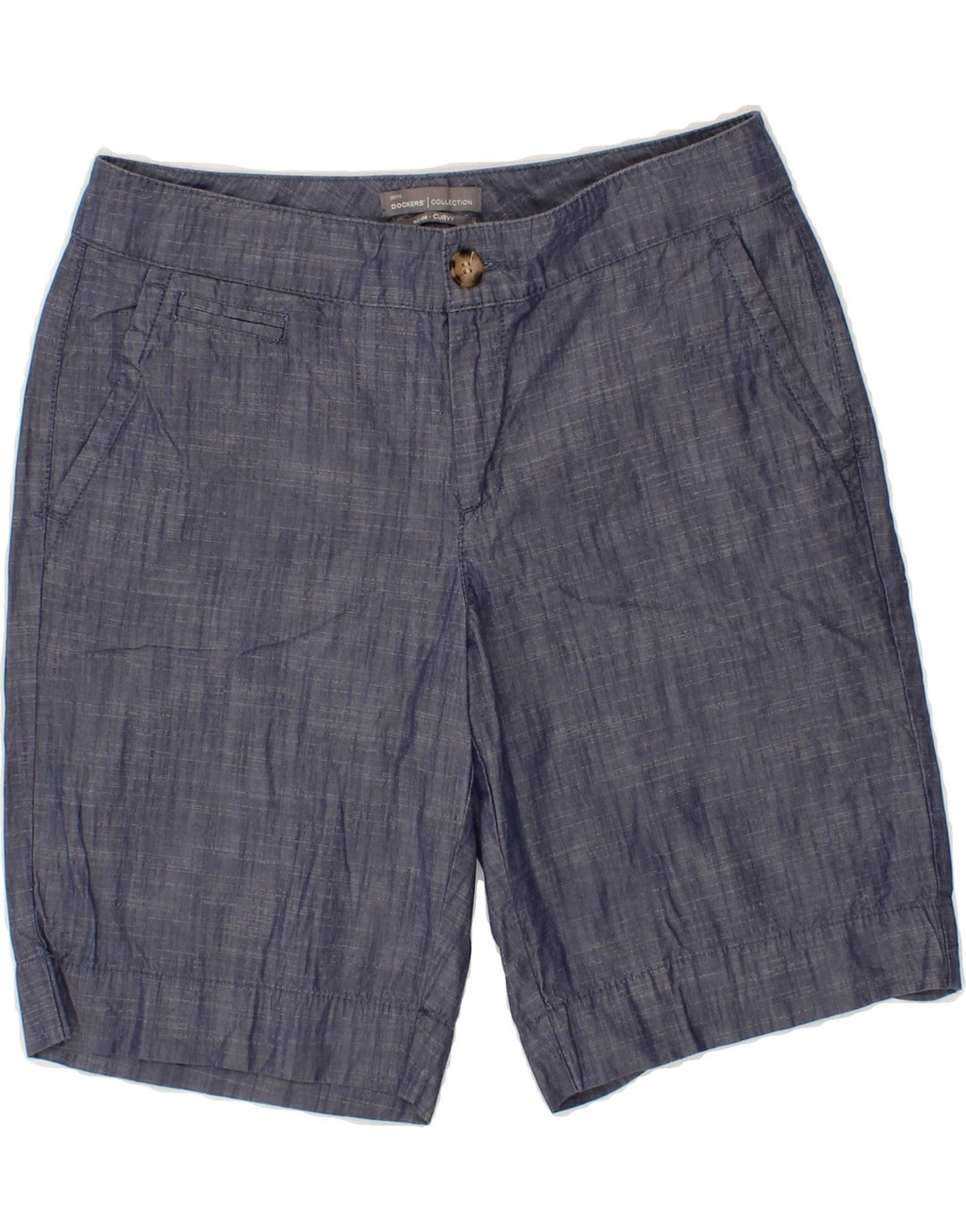 DOCKERS Womens Curvy Mid Rise Chino Shorts US 6 Medium W30 Navy Blue Vintage Dockers and Second-Hand Dockers from Messina Hembry 