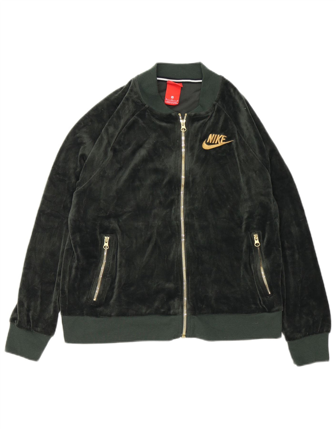 Женская велюровая спортивная куртка Nike UK 14, средний зеленый полиэстер