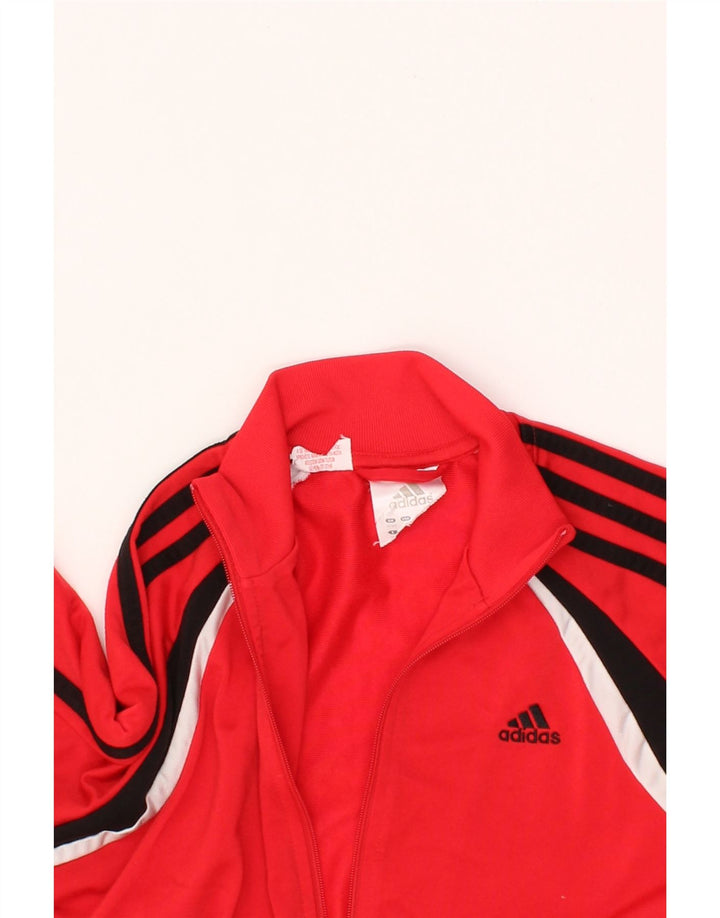 ADIDAS Boys Tracksuit Top Jacket 11-12 Years Red Colourblock Polyester Vintage Adidas and Second-Hand Adidas from Messina Hembry 