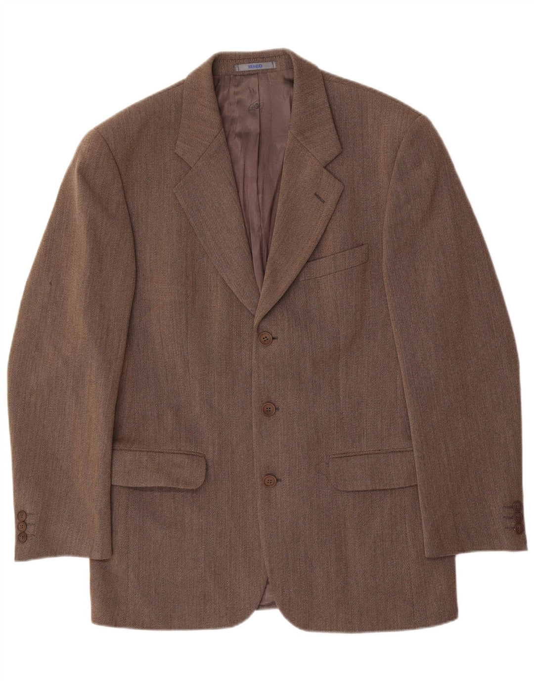 Мужской пиджак Kenzo на 3 пуговицах IT 50, большой, коричневый, шерсть