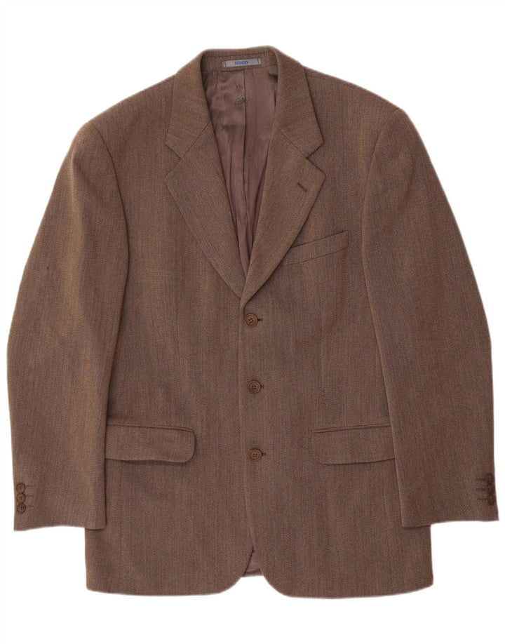 Мужской пиджак Kenzo на 3 пуговицах IT 50, большой, коричневый, шерсть