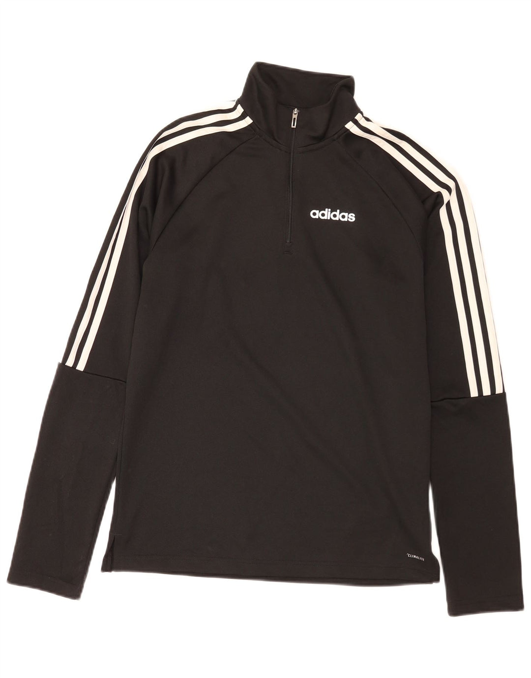 Мужской пуловер с воротником на молнии Adidas Climalite, маленький черный полиэстер