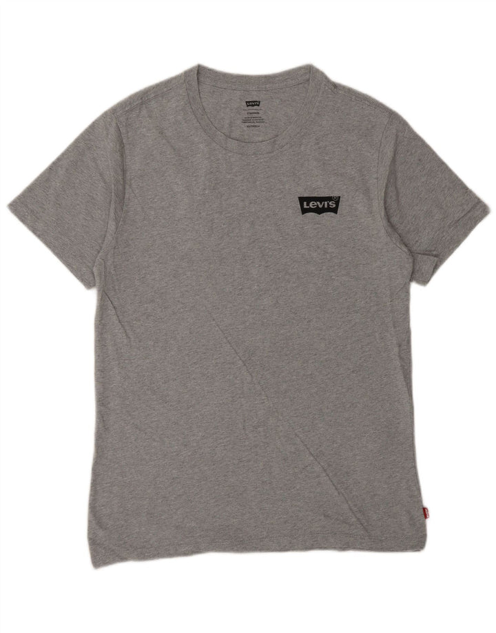 Мужская футболка Levi's Standard с рисунком, топ XS, серый хлопок