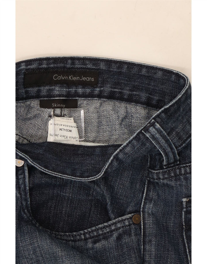 Женские укороченные джинсы скинни CALVIN KLEIN W33 L26 синие