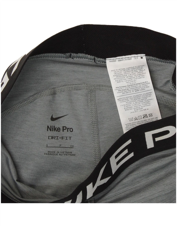 Женские спортивные шорты NIKE Dri Fit с графическим рисунком UK 10, маленькие серые, полиэстер