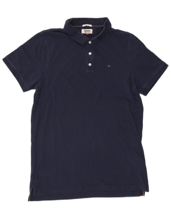 Tommy Hilfiger Мужская рубашка-поло приталенного кроя 2XL Темно-синяя хлопковая