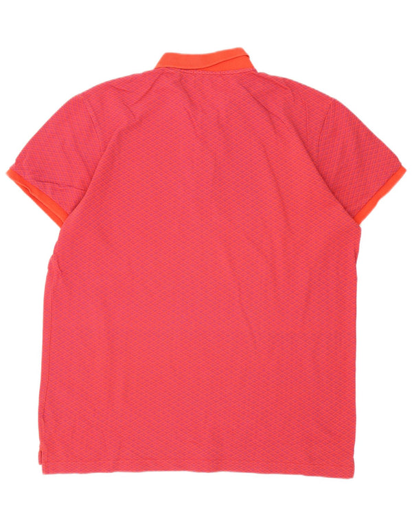 Scotch & Soda Mens Polo Shirt XL Orange Geometric Cotton