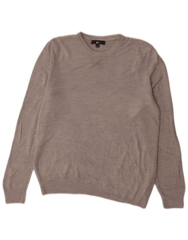 Marks & Spencer Mens Crew Neck Jumper Sweater Medium Grey Acrylic