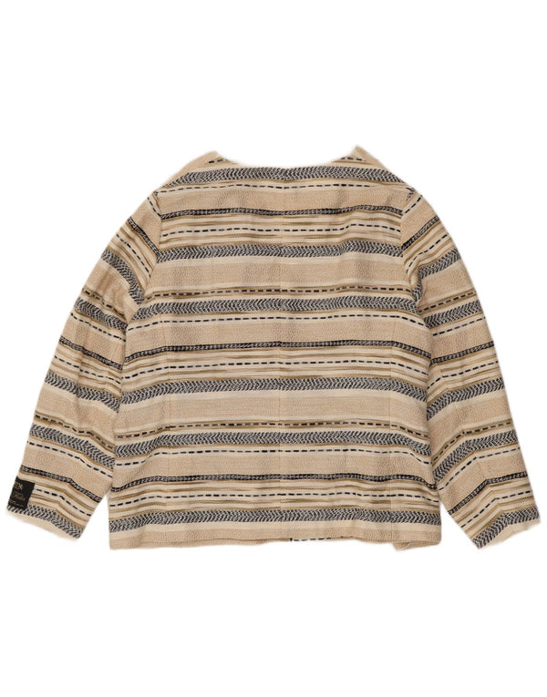 Женский пиджак Marks & Spencer UK 24 4XL, хлопковый бежевый в полоску