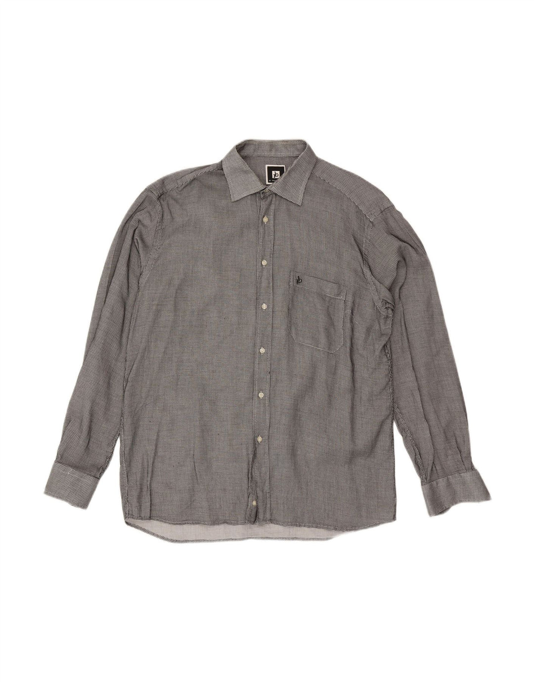 ROCCOBAROCCO Mens Shirt Size 42 16 1/2 Large Grey Check Cotton