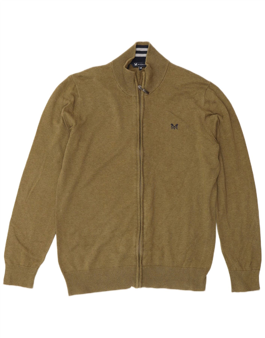 Crew Clothing Мужской кардиган-свитер среднего цвета хаки из хлопка
