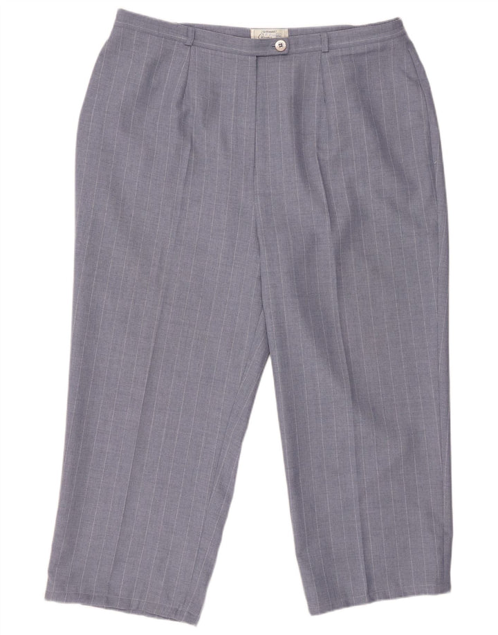 СТ. BERNARD Женские укороченные брюки с высокой талией UK 20 2XL W34 L24 Синие