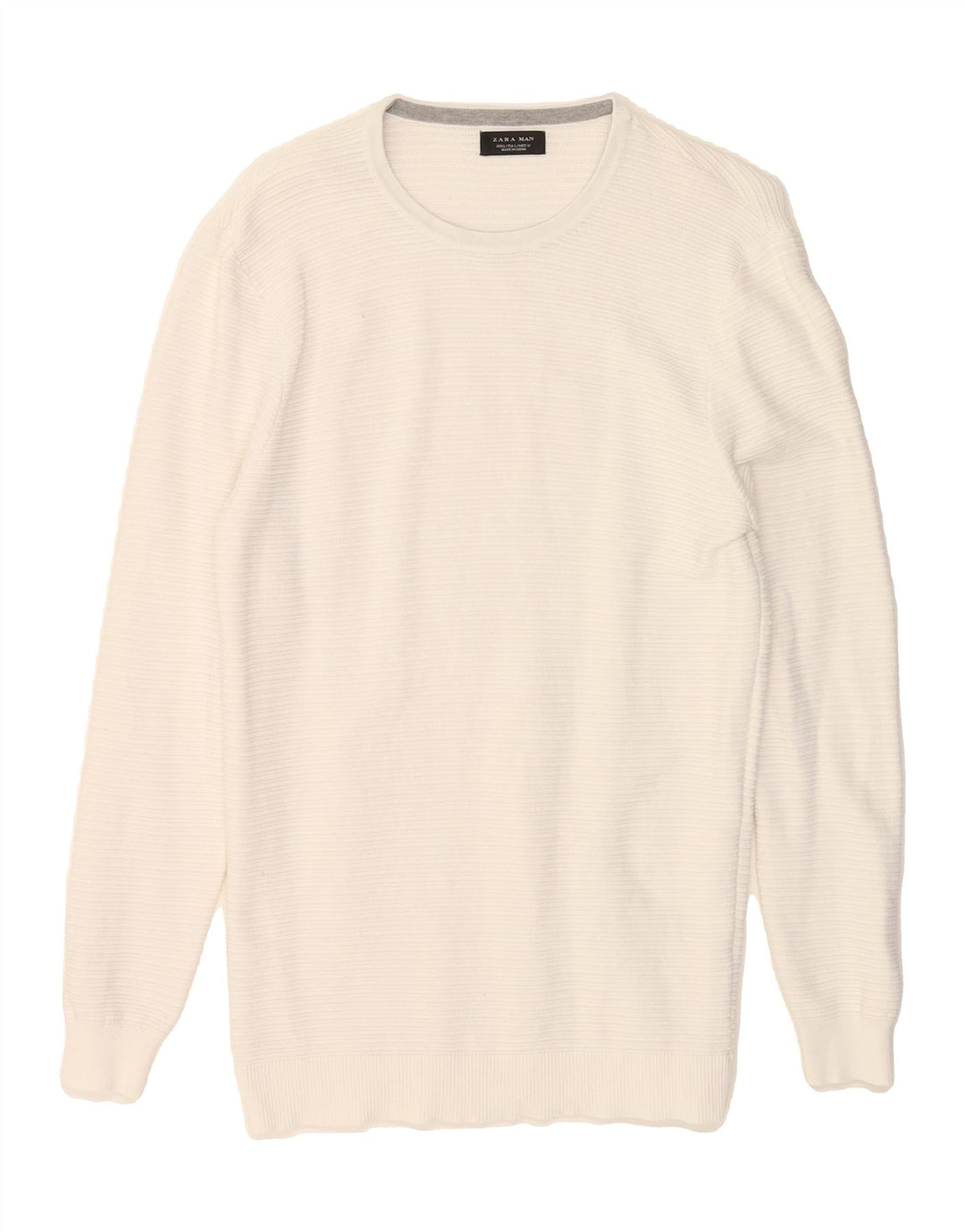ZARA Womens Crew Neck Jumper Sweater UK 14 Large White Vintage Zara and Second-Hand Zara from Messina Hembry 