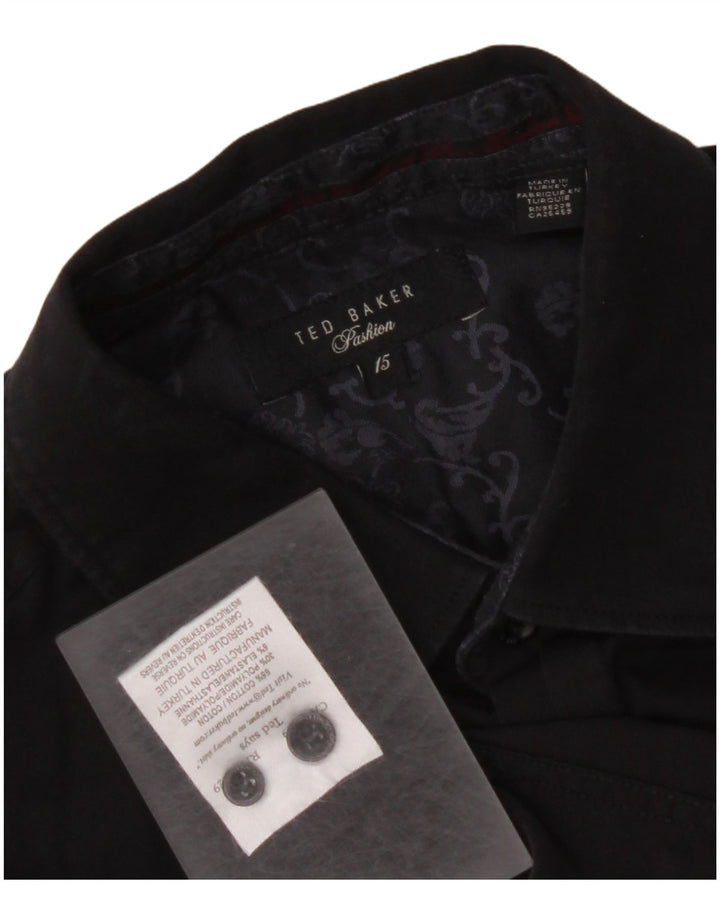 Мужская рубашка TED BAKER, размер 15, средний черный хлопок