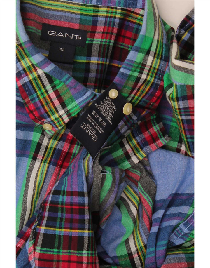 Мужская рубашка Gant XL в разноцветную клетку из хлопка