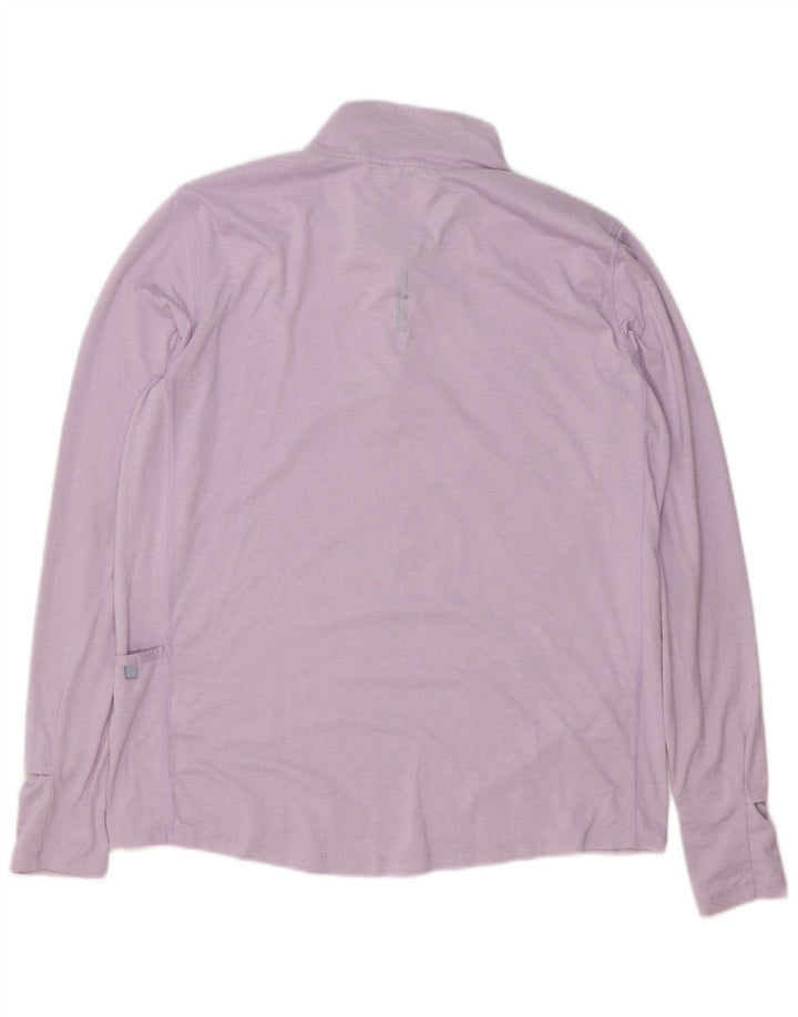 Женский спортивный костюм-пуловер с воротником на молнии Nike Dri Fit UK 14, средний фиолетовый