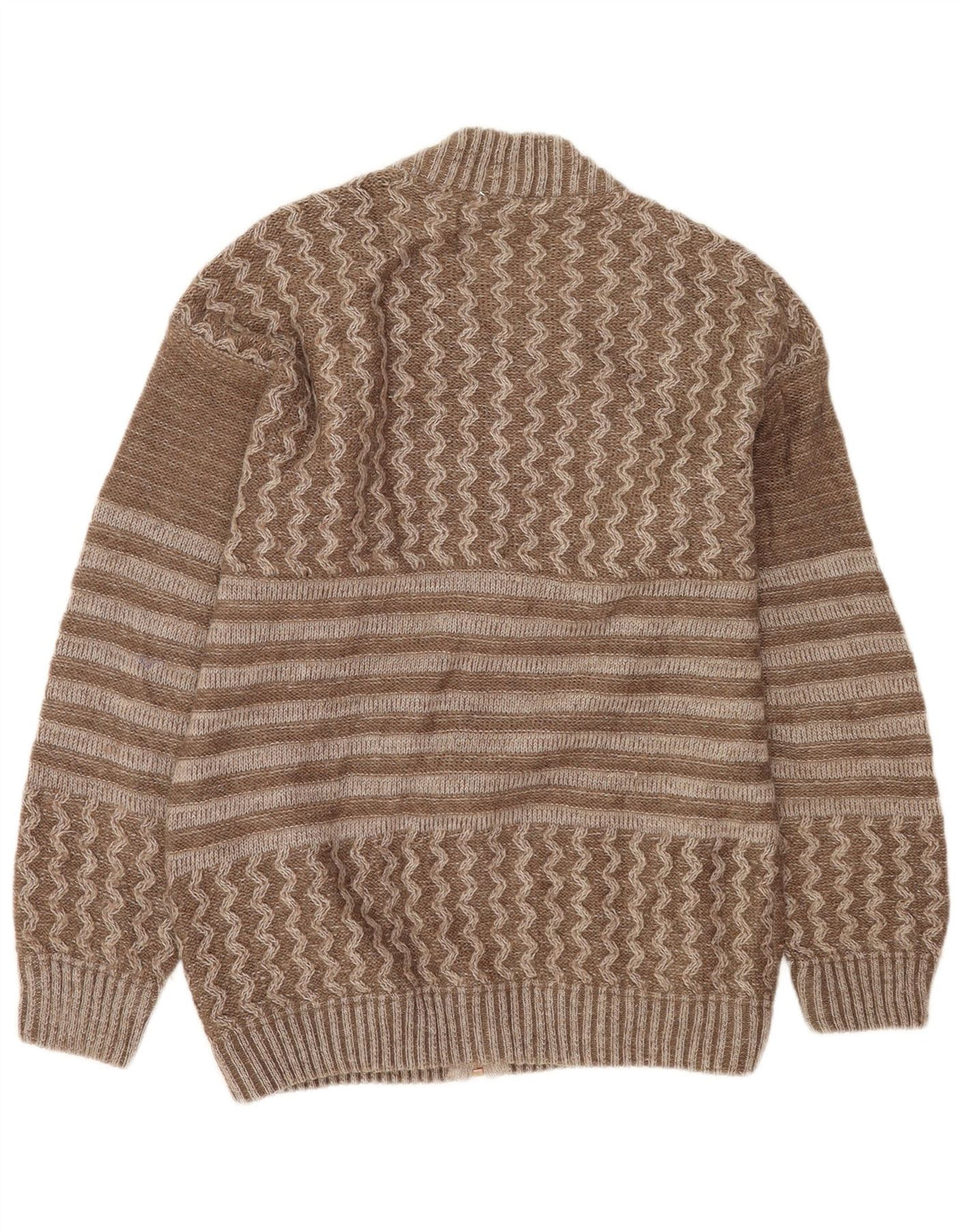 Винтажный мужской кардиган с графическим рисунком, большой коричневый лоскутный шерстяной свитер
