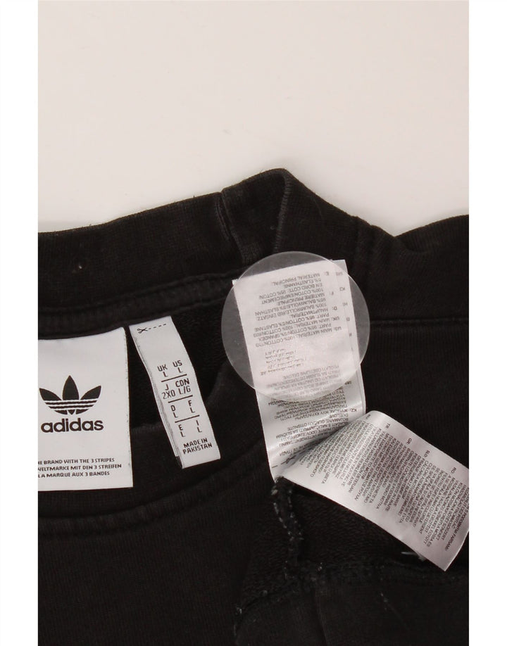 Мужской свитер ADIDAS, большой черный хлопковый джемпер