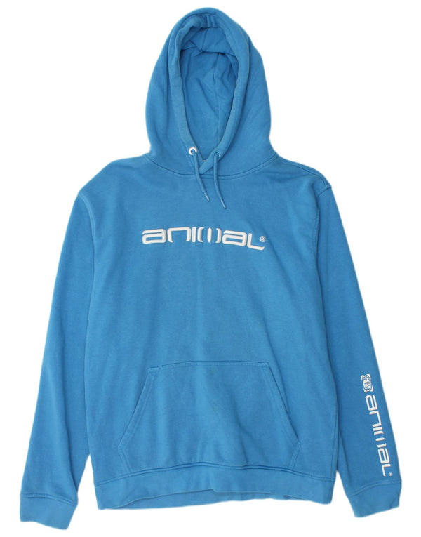 Мужской джемпер с капюшоном с рисунком животных, большой синий, хлопок