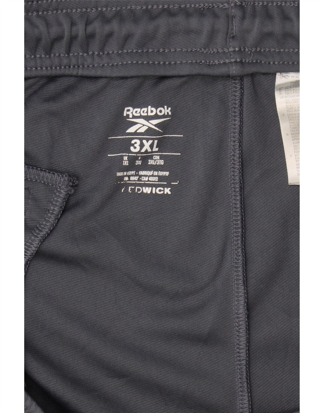 REEBOK Mens Capri Tracksuit Trousers 3XL  Grey Polyester Vintage Reebok and Second-Hand Reebok from Messina Hembry 
