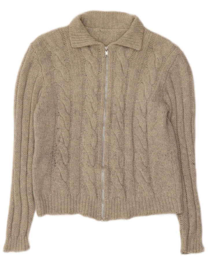 Винтажный женский кардиган-свитер UK 10, маленький серый цвет