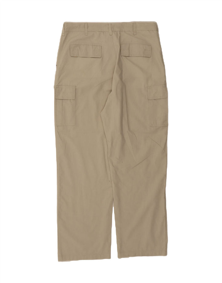 VINTAGE Mens Straight Cargo Trousers XL W34 L29 Beige Polyester Vintage Vintage and Second-Hand Vintage from Messina Hembry 