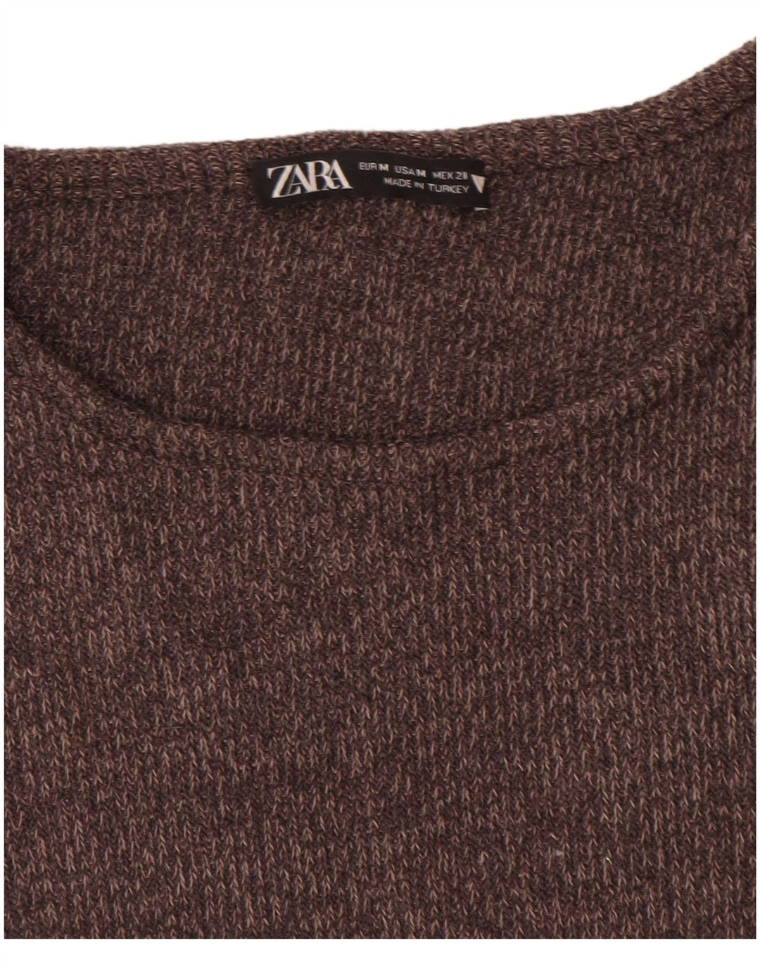 Женский укороченный топ Zara с длинными рукавами UK 12, средний коричневый полиэстер