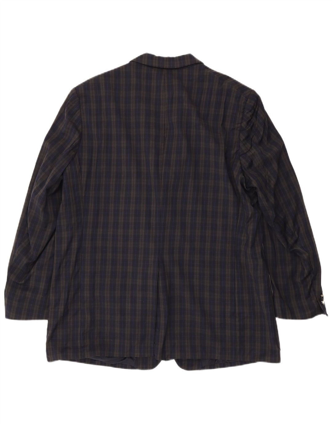 Мужской пиджак Burberrys с 2 пуговицами UK 46 3XL Темно-синий в клетку из натуральной шерсти