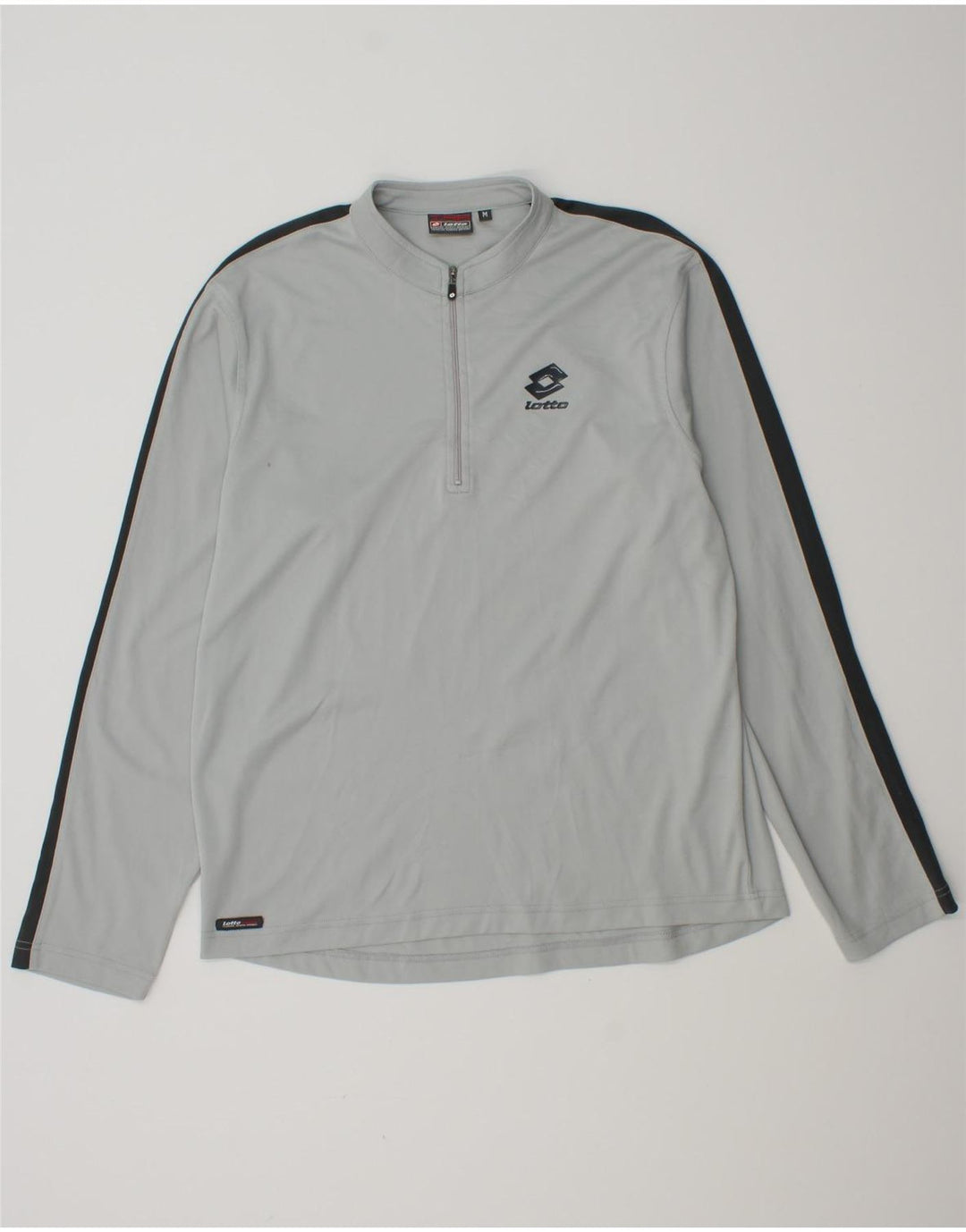 Lotto Мужской пуловер с воротником на молнии, спортивный костюм среднего серого цвета с цветными блоками