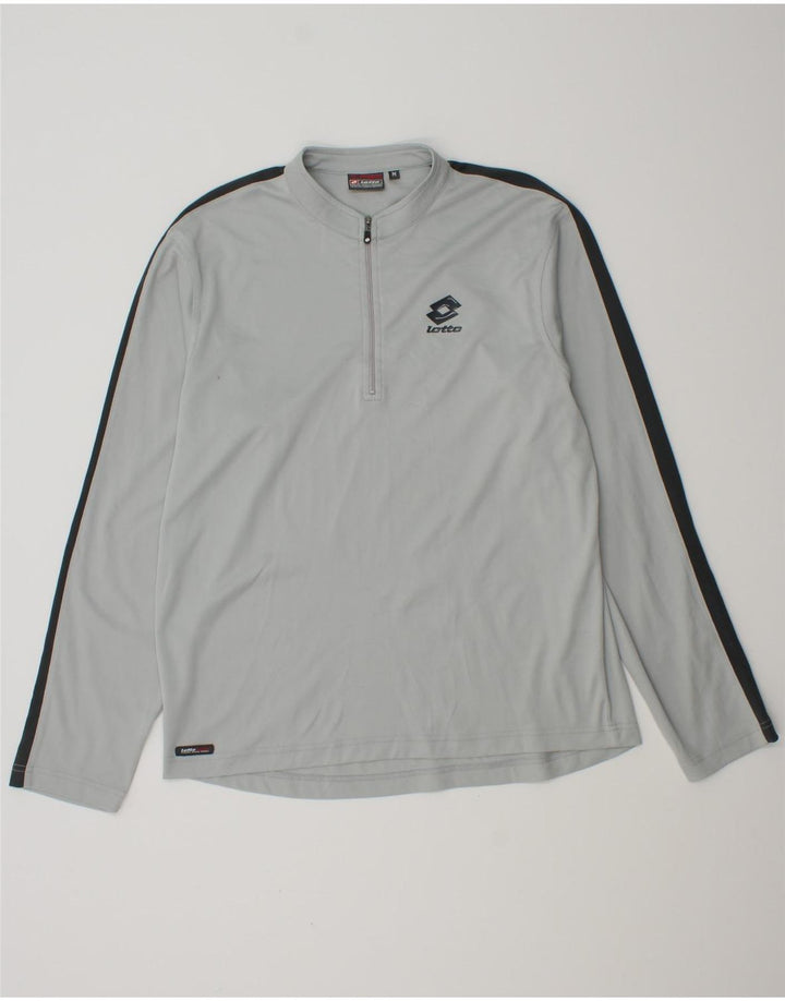 Lotto Мужской пуловер с воротником на молнии, спортивный костюм среднего серого цвета с цветными блоками